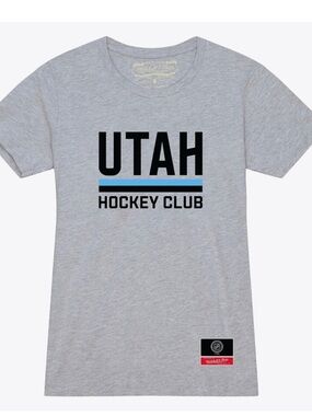 Mitchell & Ness Women's Utah Mammoth Gray Bar Lockup T-Shirt size L new NHL